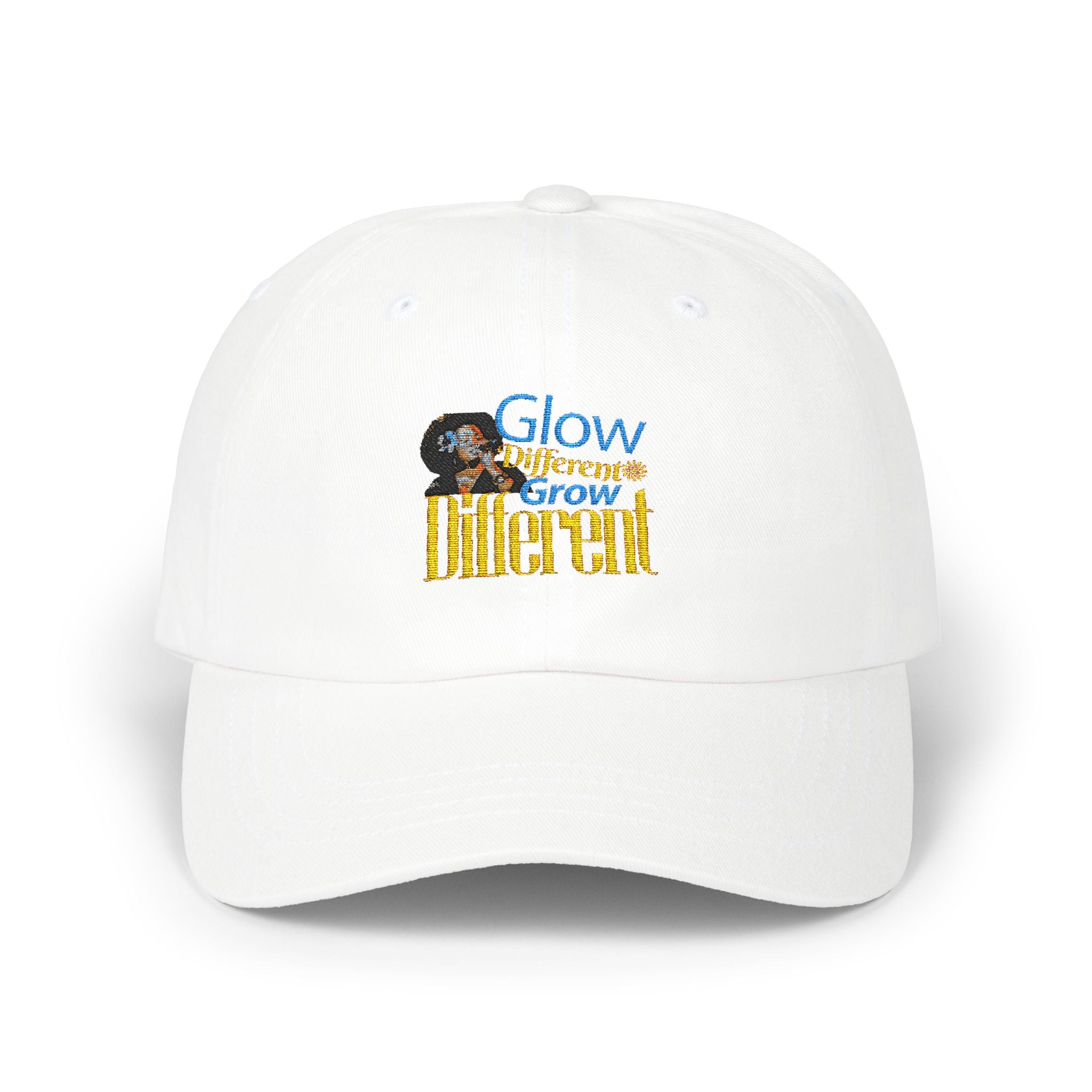 Motivational Classic Dad Cap, Glow Different, Grow Different Cap, Classic Adjustable Cap, Empowering Hat for Growth, The Ameya Taylor Experience